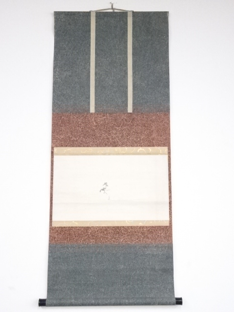 日本画　望月玉渓筆　松図　肉筆紙本掛軸（保護箱）